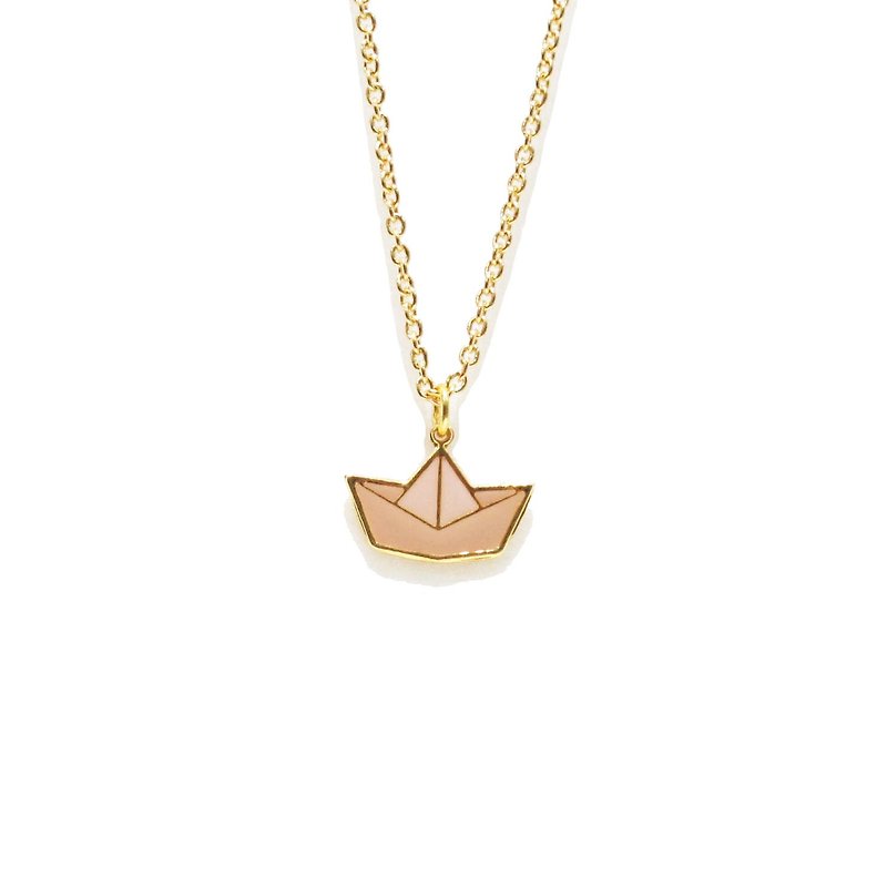 Paper Boat Necklace - Necklaces - Precious Metals Khaki