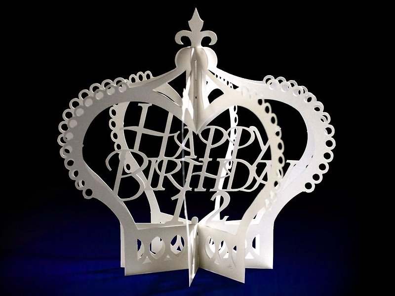 semi customised  365Days Birthday Card -Paper Crown- - Cards & Postcards - Paper White