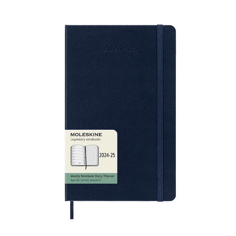 MOLESKINE 2024-25 Weekly diary 18M hard shell L-shaped sapphire blue - Notebooks & Journals - Paper Blue
