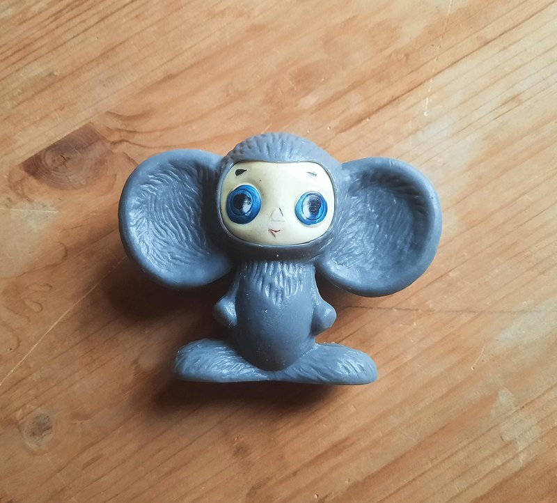 Cheburashka Soviet kids toy – cartoon character grey animal monster doll toy - 寶寶/兒童玩具/玩偶 - 塑膠 灰色