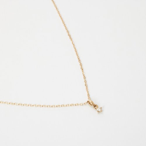 Isha Jewelry 純銀輕珠寶 垂墜單鑽 K金項鍊 | 頂規特選 5A 鋯石 10K金