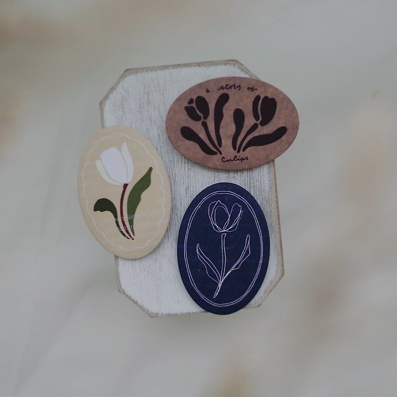 Story of the Tulip : Button Badge - Badges & Pins - Plastic White
