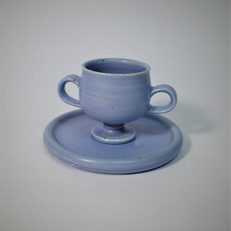 Two-handled cup - แก้ว - ดินเผา สีน้ำเงิน