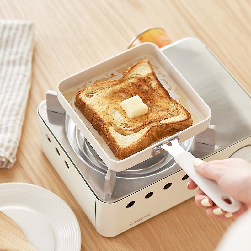 Mini square frying pan_Ready stock, essential kitchen utensils for home use, mini pots and utensils, gifts for petty bourgeoisie - Pots & Pans - Other Materials White