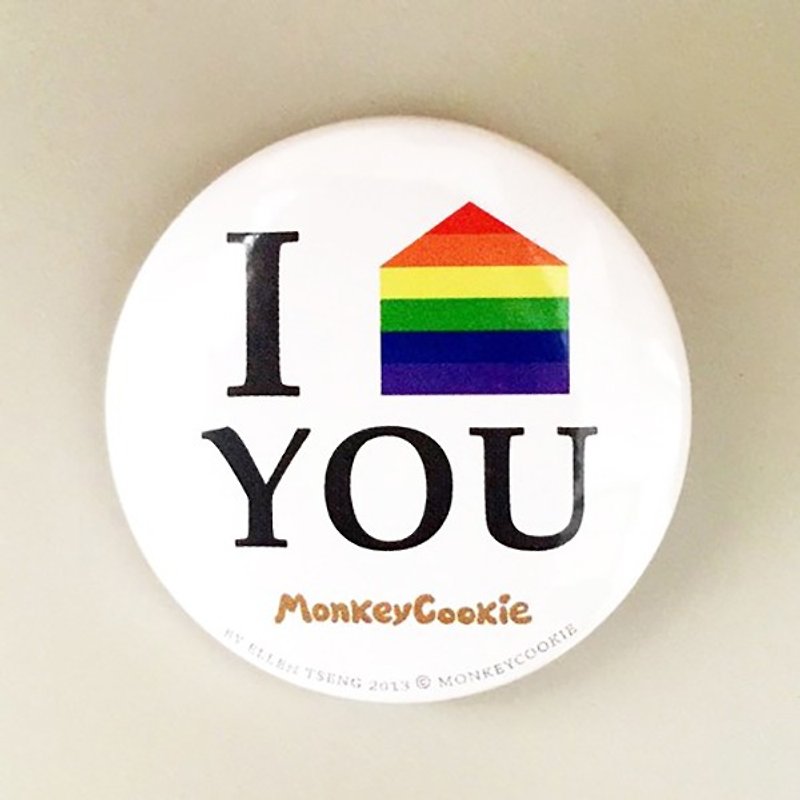 Badge Rainbow I LOVE YOU | MonkeyCookie - เข็มกลัด/พิน - พลาสติก หลากหลายสี