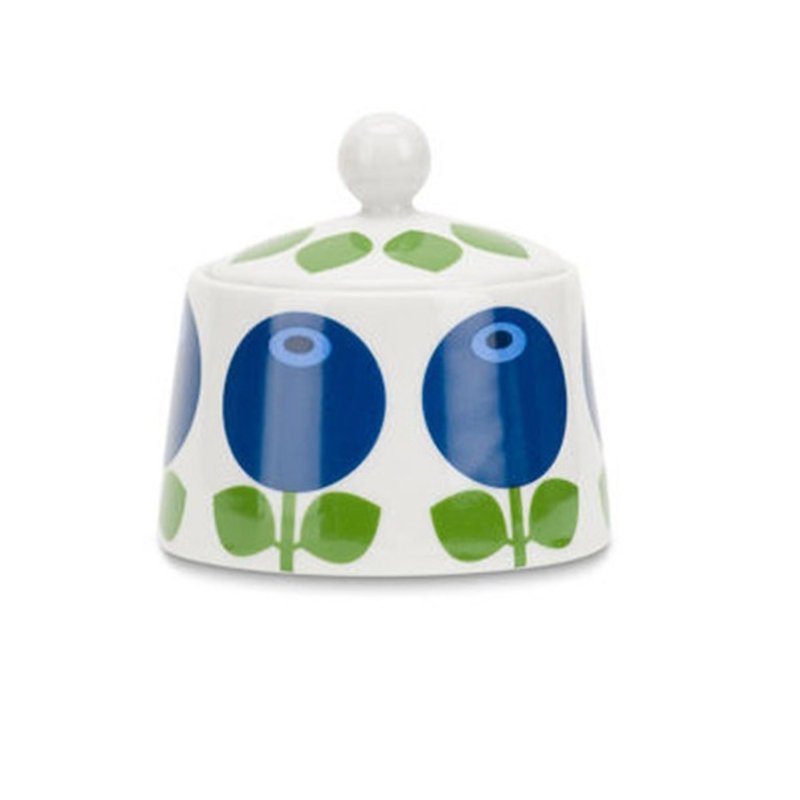 Nordic cute little retro Floryd Blueberry Sugar Bowl - ถ้วยชาม - เครื่องลายคราม สีน้ำเงิน