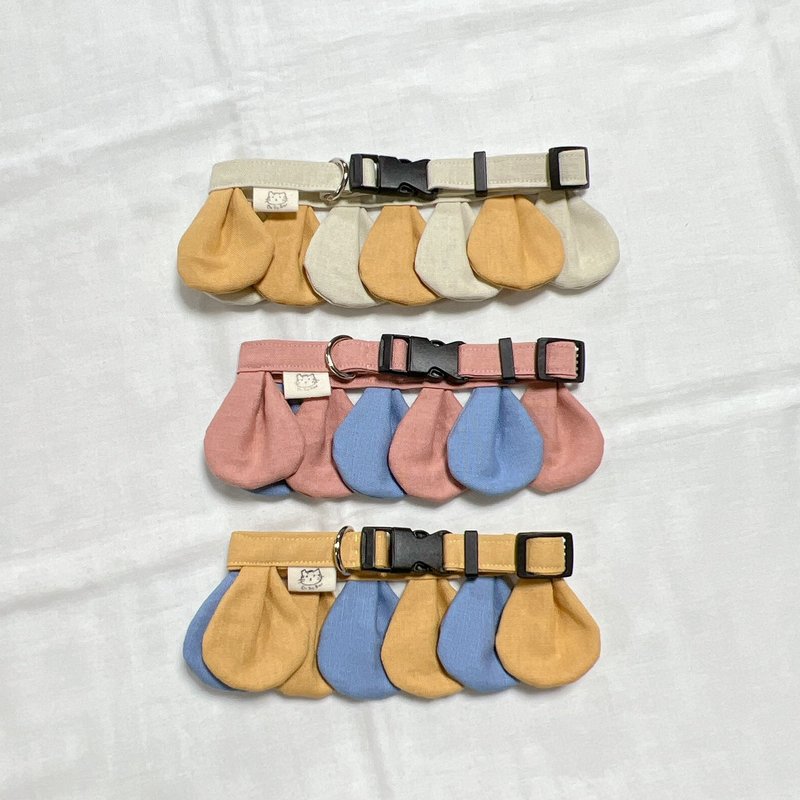 【客製化禮物】花朵項圈 狗狗項圈 寵物項圈 - 項圈/牽繩 - 棉．麻 