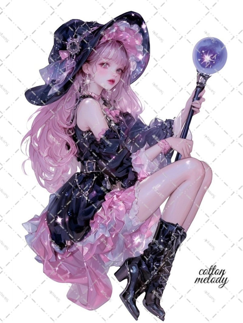 original sticker no.6943 人物ステッカー オリジナルステッカー 人物ステッカー 女の子ステッカー オリジナル人物ステッカー - 貼紙 - 紙 