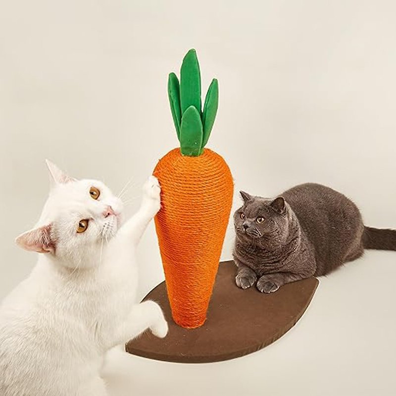 【FOFOS】超癒し!猫の爪とぎポストニンジン型 - キャットタワー・爪とぎ - コットン・麻 オレンジ