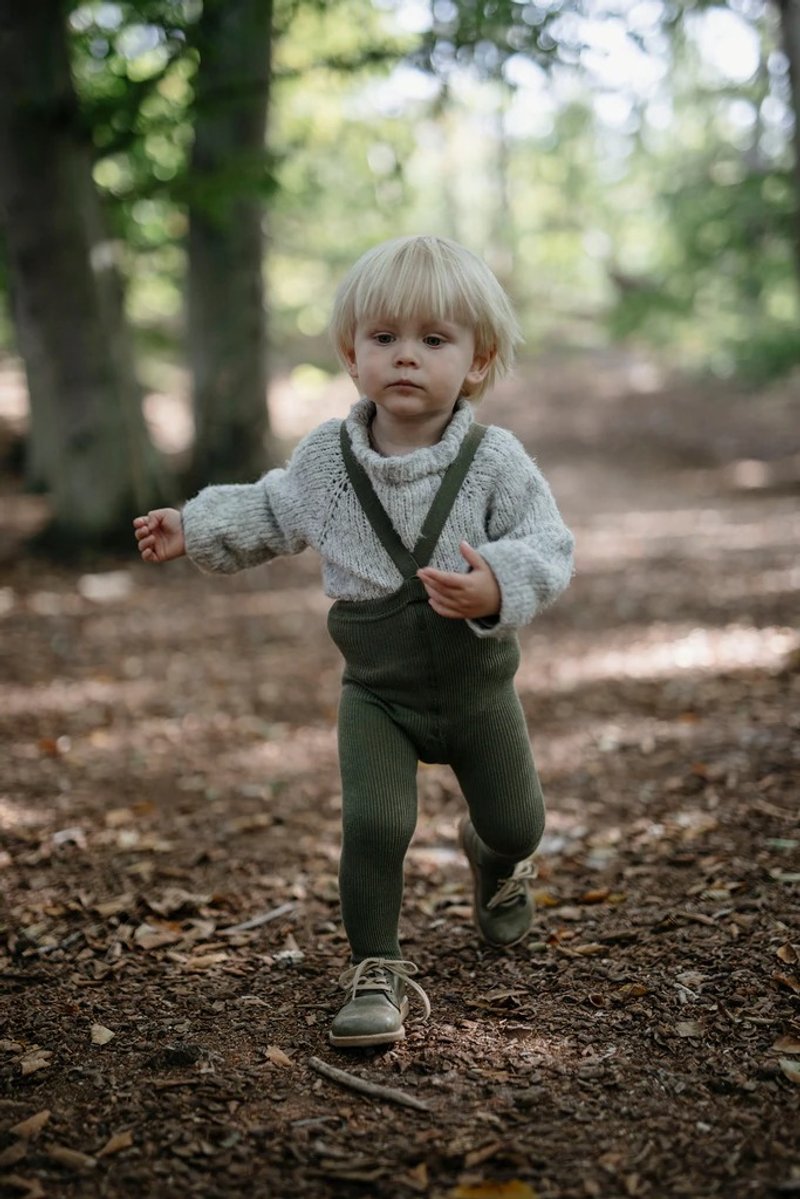 Silly Silas - Vintage Suspender Tights - Olive - Baby Socks - Cotton & Hemp 