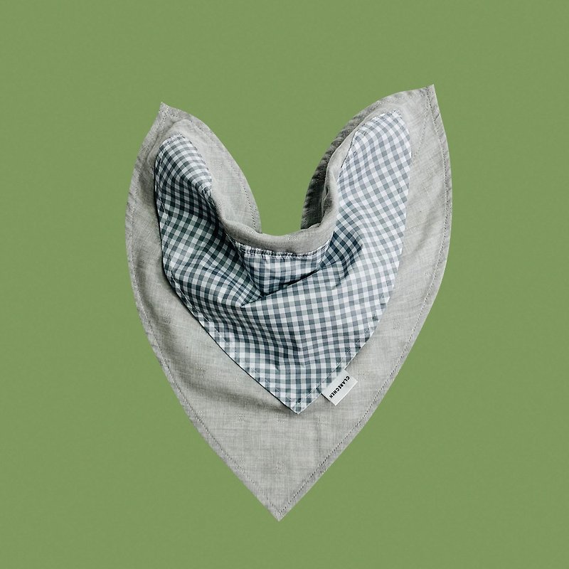 CLARECHEN_Love Square Scarf_Gray Plaid - Baby Gift Sets - Waterproof Material Gray