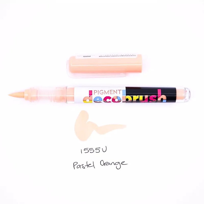 粉橙 1555U - 軟頭塑膠彩筆 DecoBrush Pigment - 其他書寫用具 - 塑膠 橘色