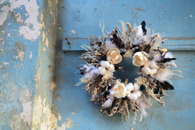 漫森態 乾燥花花圈 聖誕花圈 - 乾燥花/永生花 - 植物．花 白色