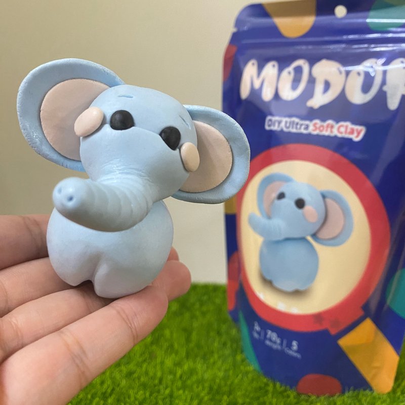 DIY 手作包 Mini小動物【小飛象】墨朵單品 超輕黏土組 - 其他 - 黏土 藍色