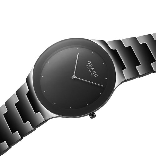 OBAKU 丹麥輕奢極簡設計腕錶 OBAKU 北歐極簡風紳士時尚腕錶-黑(V290GXBBSB)