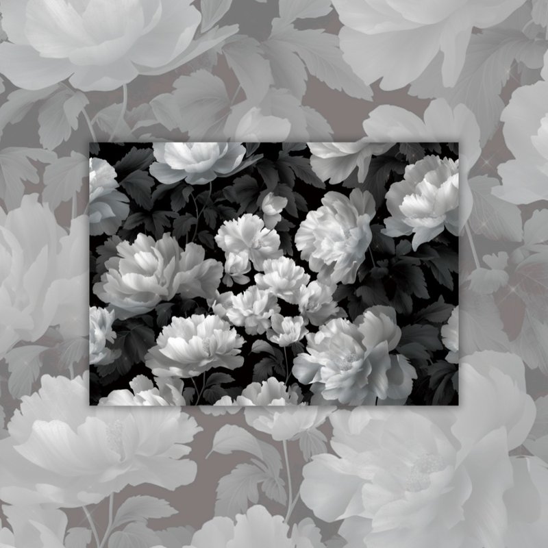 A4. Flower Mono Tracing Paper - 卡片/明信片 - 紙 