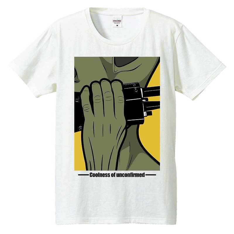 T-shirt / alien connecting - เสื้อยืดผู้ชาย - ผ้าฝ้าย/ผ้าลินิน ขาว