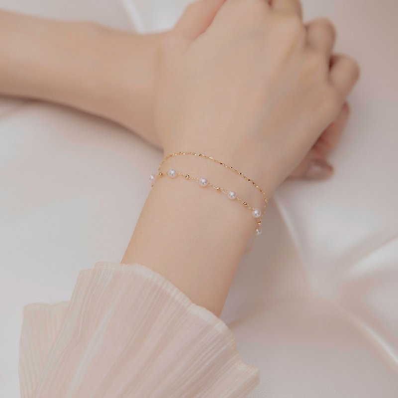 Pearl double-strand shape bracelet yellow gold - Bracelets - Precious Metals 