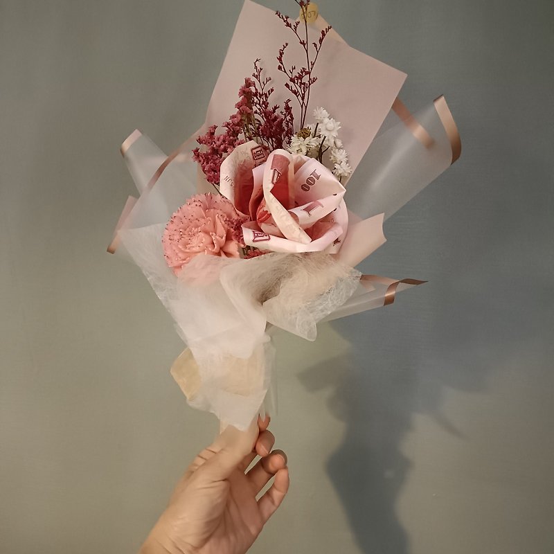 money flower bouquet - ช่อดอกไม้แห้ง - กระดาษ 