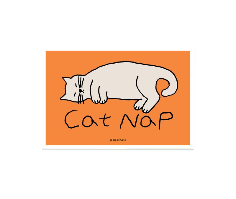 Cat Nap card (A5/A6) - 卡片/明信片 - 紙 橘色