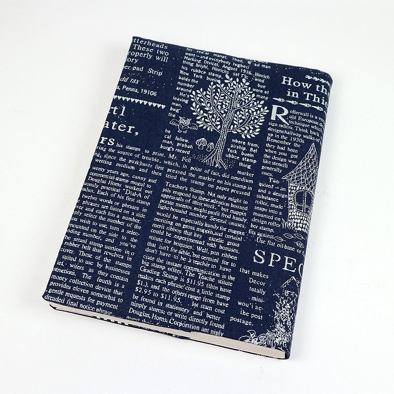 A5 Adjustable Mother's Handbook Cloth Book Cover - Wen Qing (Blue) - Book Covers - Cotton & Hemp Blue