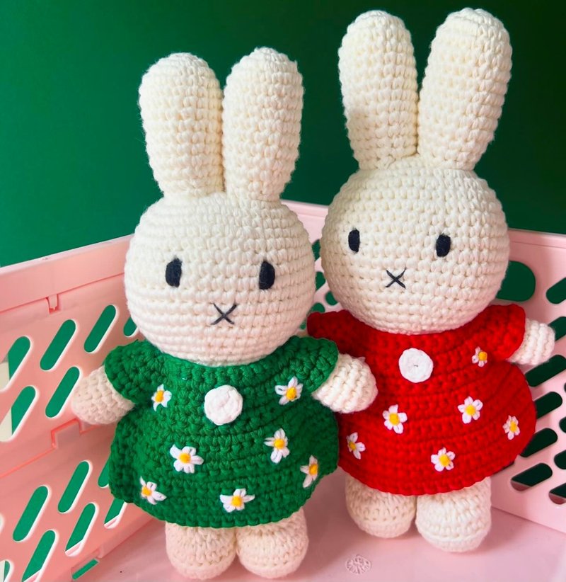 荷蘭進口Miffy【碎花系列】Just Dutch授權正版全手工鉤針米非兔 - 公仔/玩偶 - 棉．麻 多色