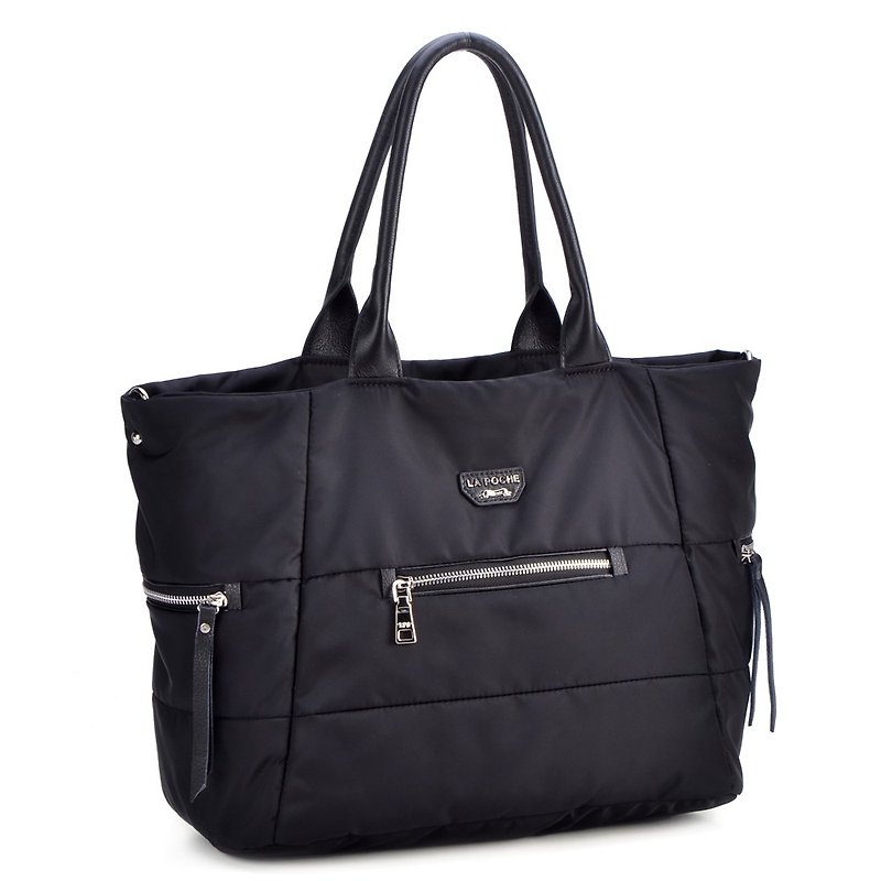 La Poche Secrete: Thoughtful own portable shoulder bag is black _ 5023 - กระเป๋าแมสเซนเจอร์ - หนังแท้ สีดำ