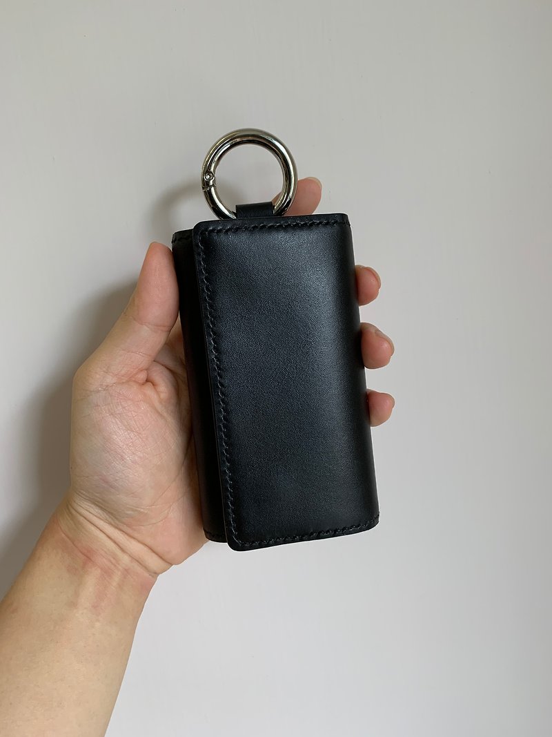 牛革キーホルダー(ブラック) 本革製keycase贈り物 - その他 - 革 ブラック