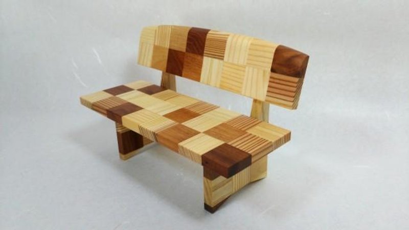 寄木ミニベンチ - 置物 - 木製 