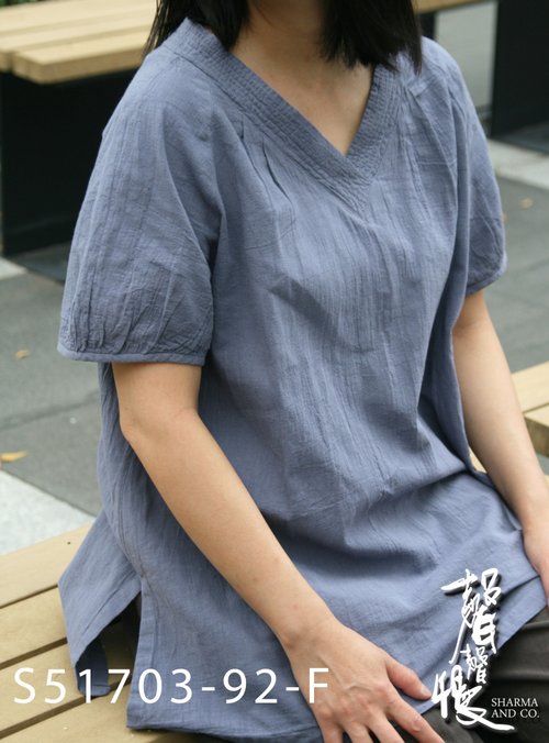 聲聲慢手染服飾 【聲聲慢】漢服元素清爽上衣 淑女穿搭 手工染布 中國風 棉麻