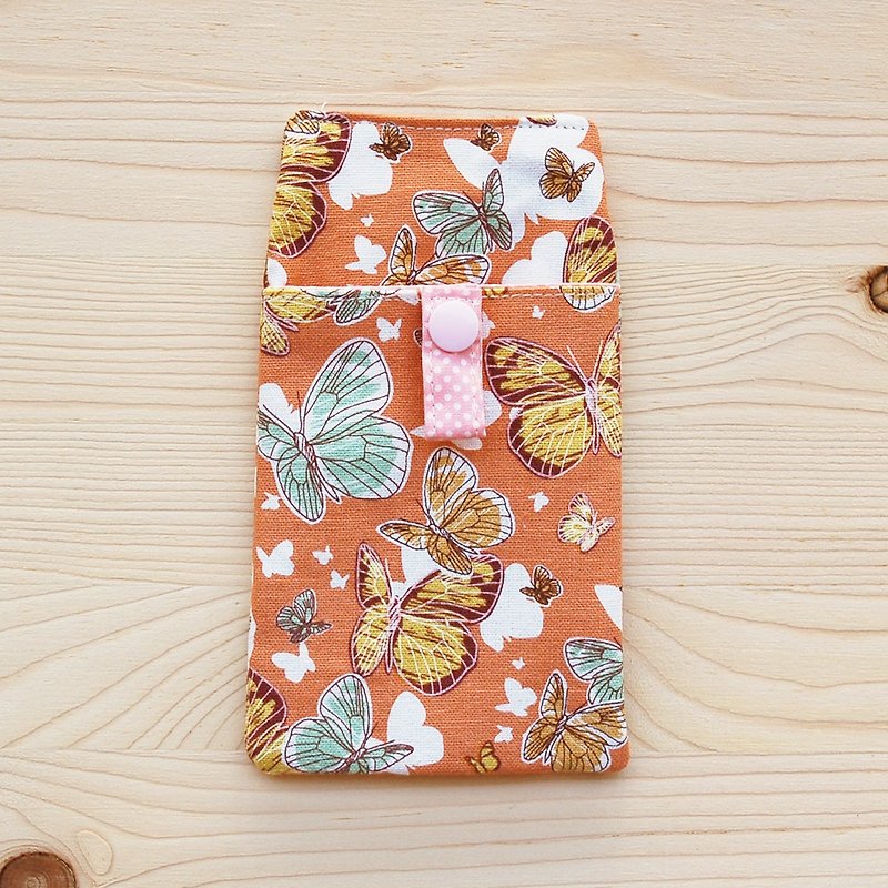 Colorful Butterfly Flying Pocket Pencil Case/Certificate Pouch - Pencil Cases - Cotton & Hemp Orange