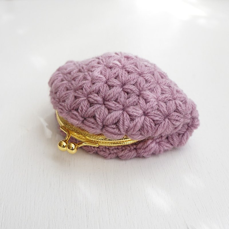 Ba-ba (m) Jasmine Stitch crochet coinpurse No.C1729 - Toiletry Bags & Pouches - Other Materials Purple