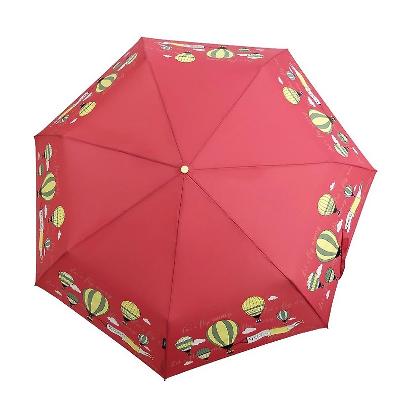 【義大利 H.DUE.O】熱氣球抗UV三折自動開收傘 - 雨傘/雨衣 - 防水材質 