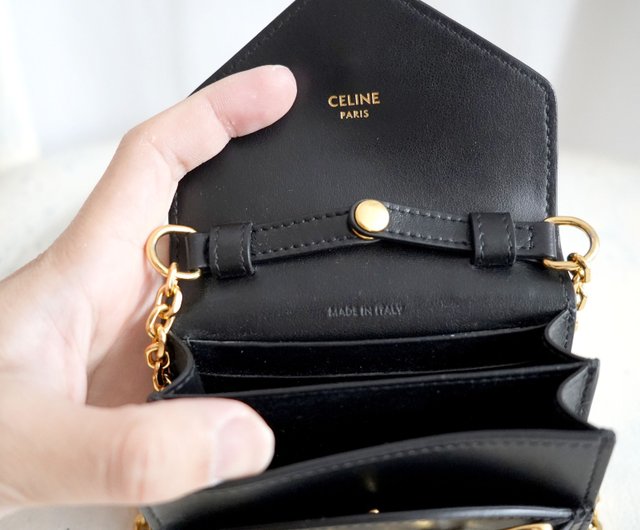 新品 CELINE 本革 ミニロゴ 小さなゴミ袋 カードホルダー カードバッグ バッグ コイン 片面バッグ 斜めがけバッグ ハンドバッグ