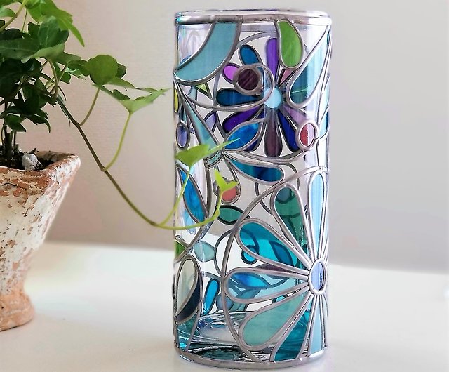 受注 グラスアート 花瓶 四季の宴 - ショップ GlassArt RayColors 花瓶 
