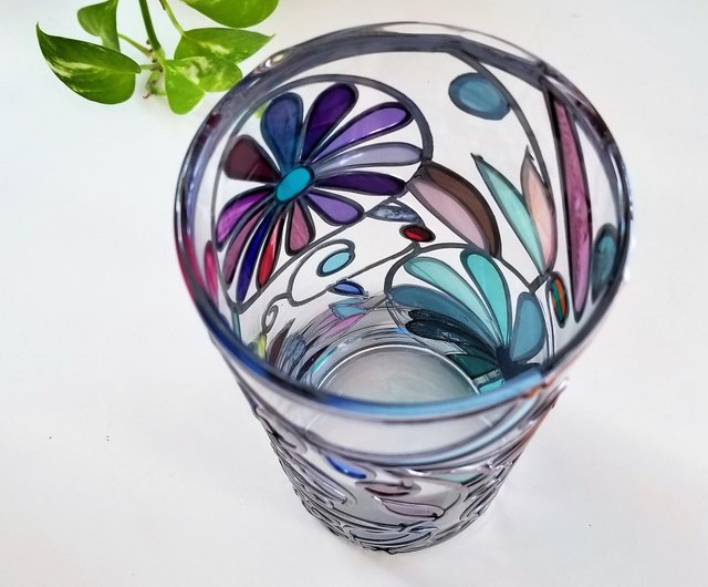 受注 グラスアート 花瓶 四季の宴 - ショップ GlassArt RayColors 花瓶