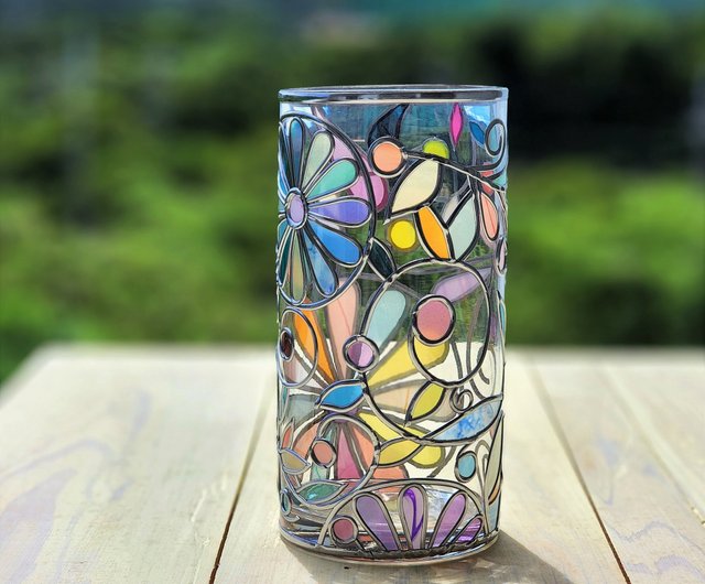 受注 グラスアート 花瓶 四季の宴 - ショップ GlassArt RayColors 花瓶