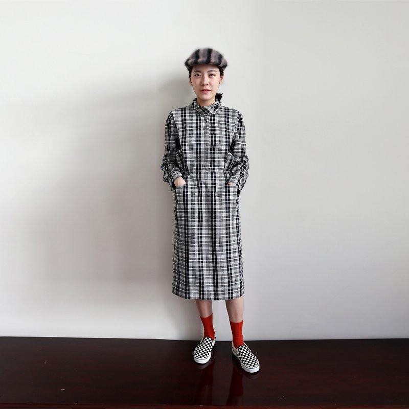 Pumpkin Vintage. Vintage checkered dress - One Piece Dresses - Wool 