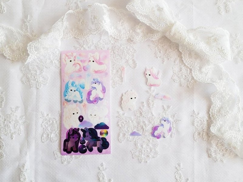 Unicorn - cute animal seal sticker (hirin) - 貼紙 - 紙 多色