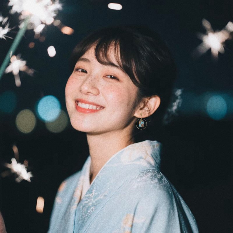 日本花火節一夏日祭福袋耳環 小巧精緻小清新耳圈 - 耳環/耳夾/耳骨夾 - 貴金屬 紅色