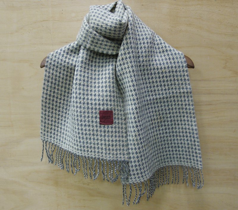 FOAK vintage Kikuchi woo gray double-sided woven scarves - ผ้าพันคอ - ขนแกะ สีเทา