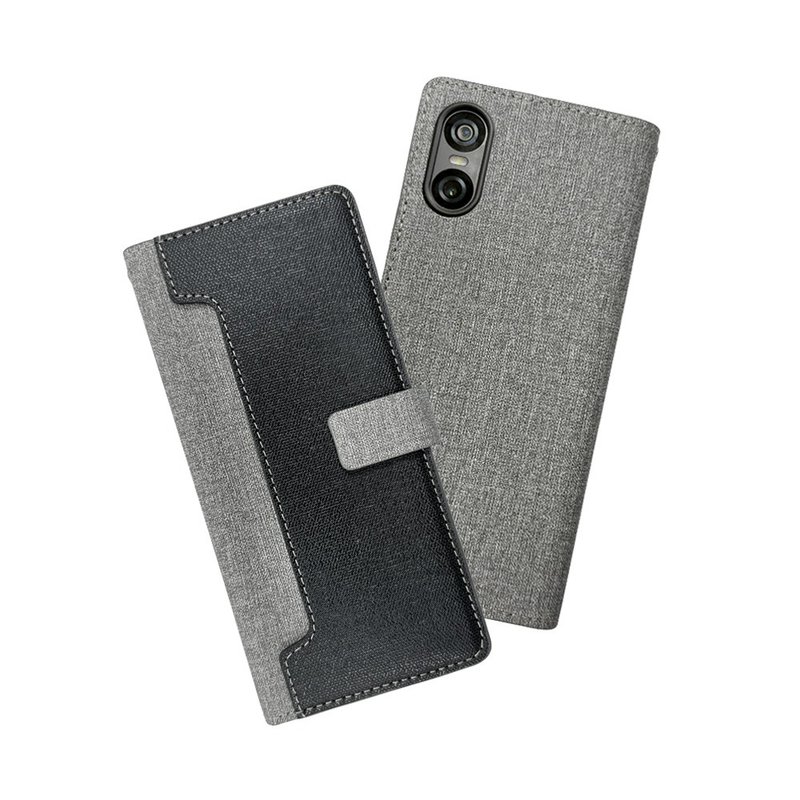 CASE SHOP SONY Xperia 10 VI 前收納側掀皮套-黑 - 手機殼/手機套 - 人造皮革 黑色