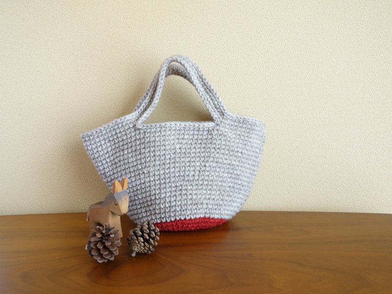 yuoworks / Mini marche bag / bottom-red / wool - 手提包/手提袋 - 其他材質 紅色