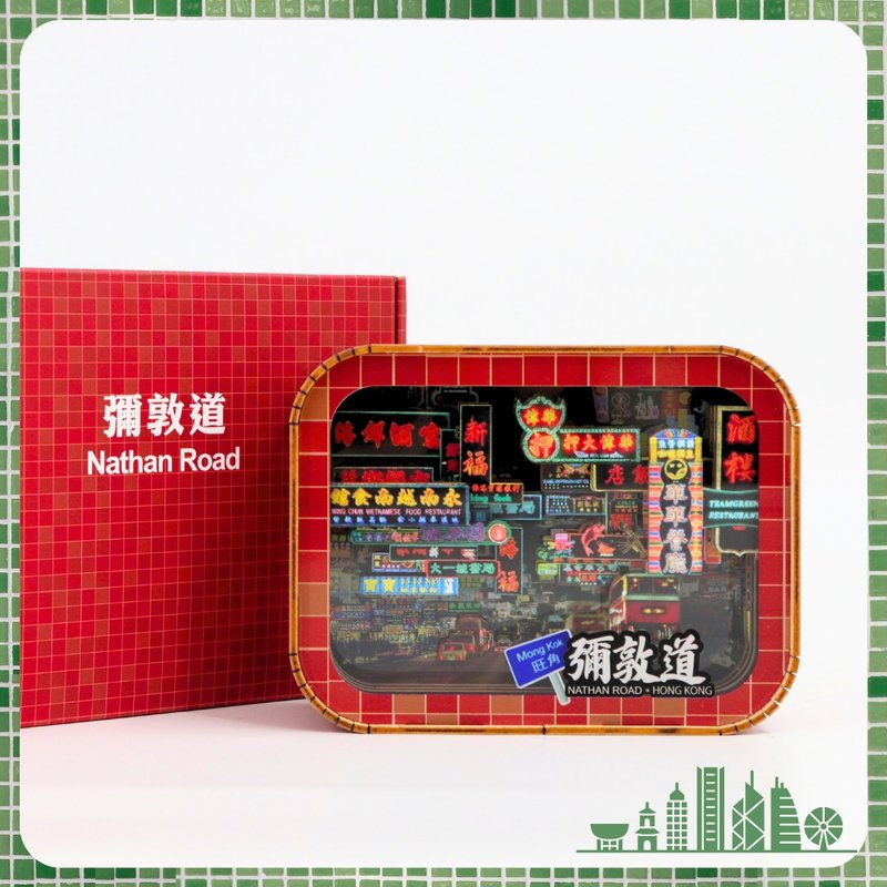 香港景點小夜燈 - 彌敦道 - 燈具/燈飾 - 木頭 紅色