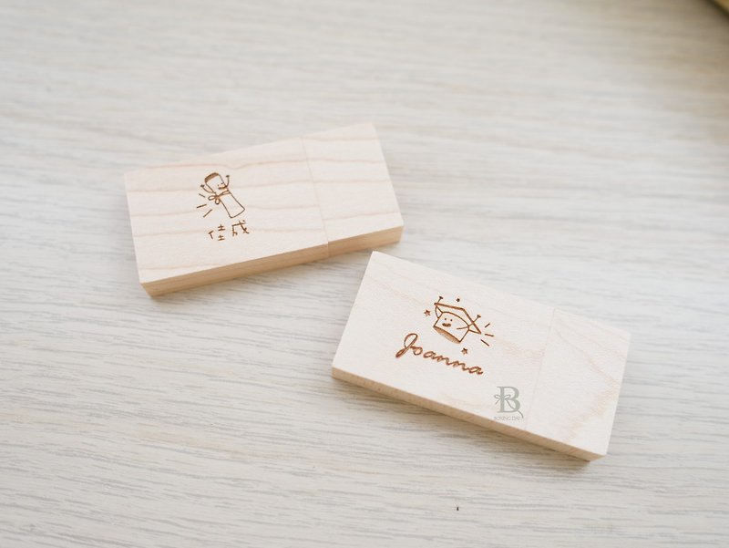 【小盒子】USB隨身碟_方形 /禮物/企業贈品/畢業禮物/開學禮 - USB 手指 - 木頭 橘色