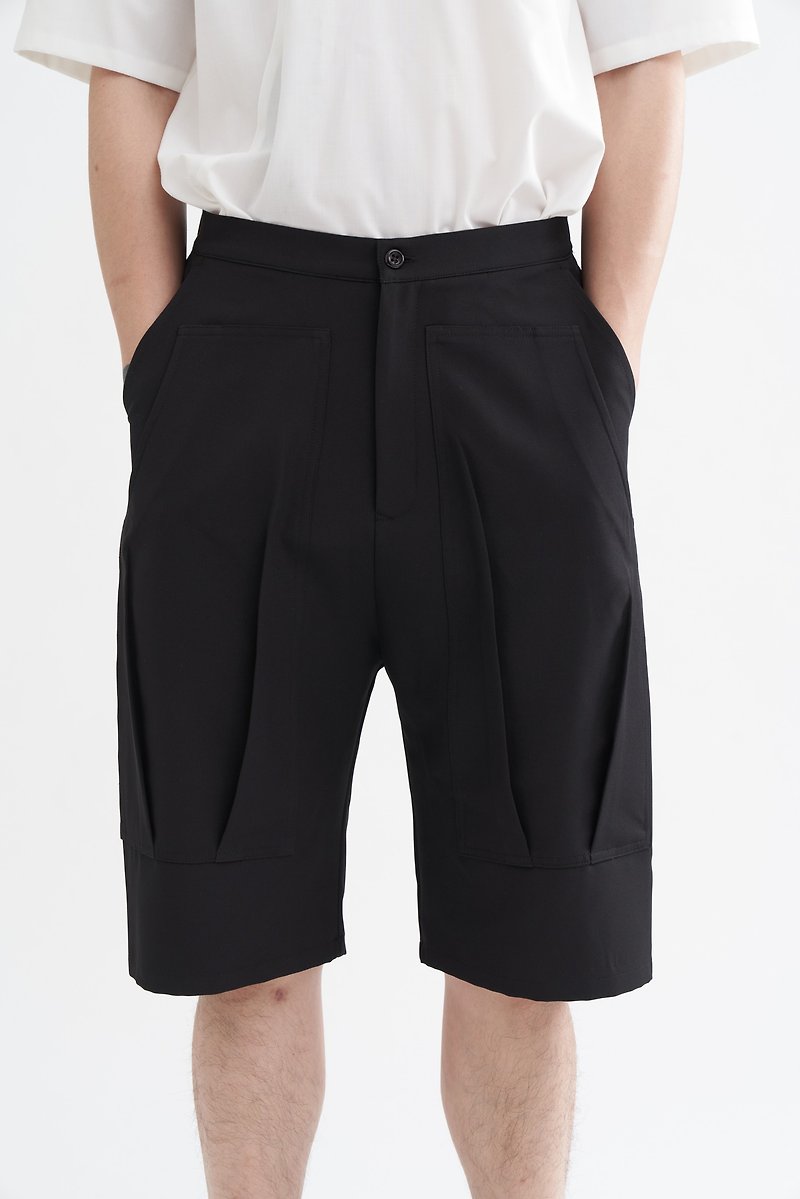 8 lie down. Two-pocket five-point pants - Men's Pants - Polyester Black