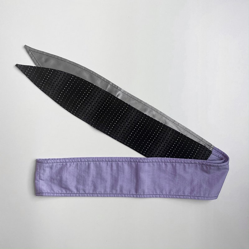 雨露-自綁式手作髮帶*長尺寸 - 髮帶/頭箍 - 聚酯纖維 紫色