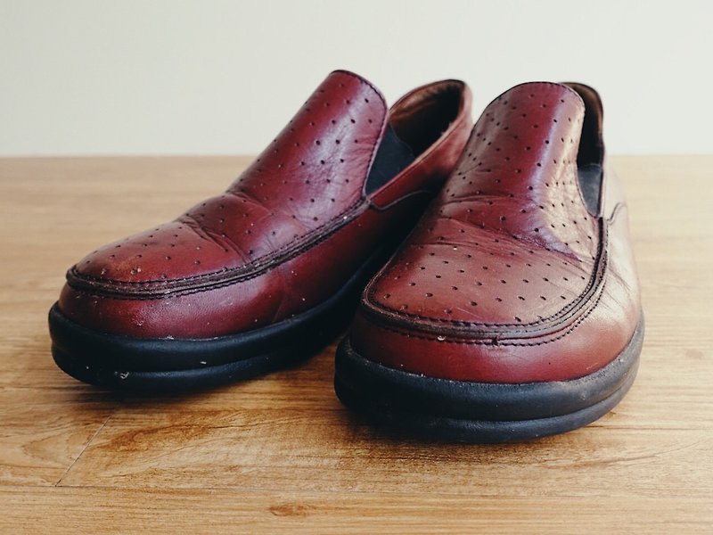Vintage 鞋款 / Birkenstock 包鞋 no.2 - 女款皮鞋 - 真皮 紅色