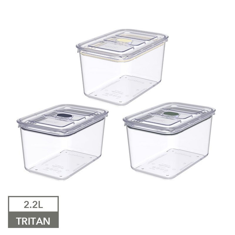 Latchlok Click Series TRITAN Crisper Box (No. 5) 2.2L-Three colors in total - Lunch Boxes - Plastic Transparent