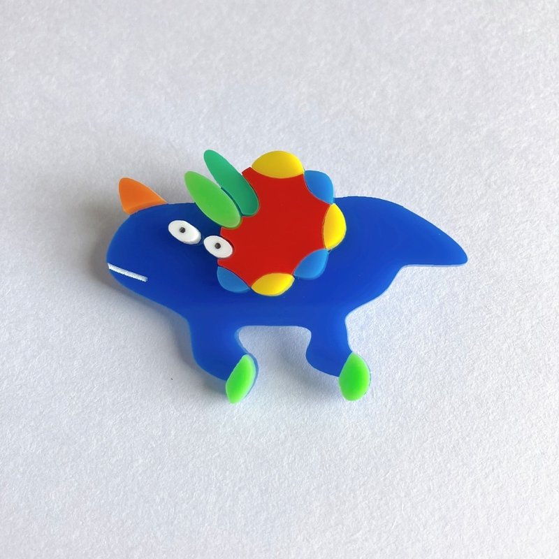 A slightly loose-fitting ostrich brooch - เข็มกลัด - อะคริลิค สีน้ำเงิน